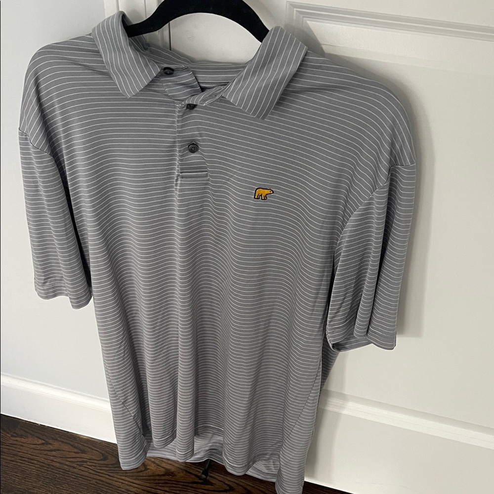 Jack Nicklaus Gray Striped Golf Polo
